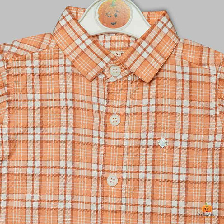 Checked Shirts for Boys Close Up View