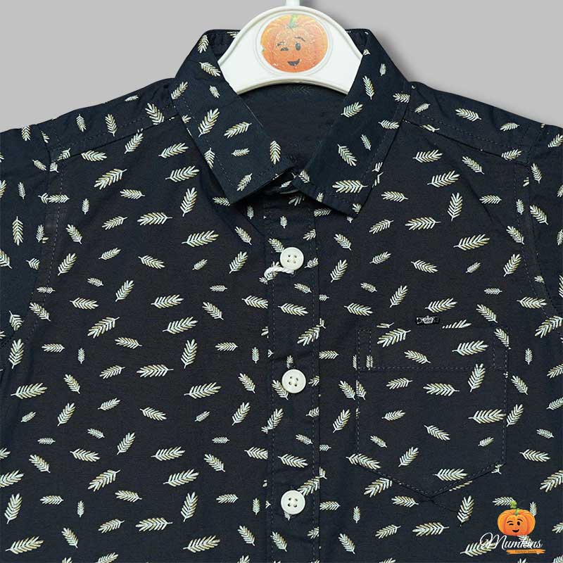 Solid Printed Shirts for Boys Close Up View