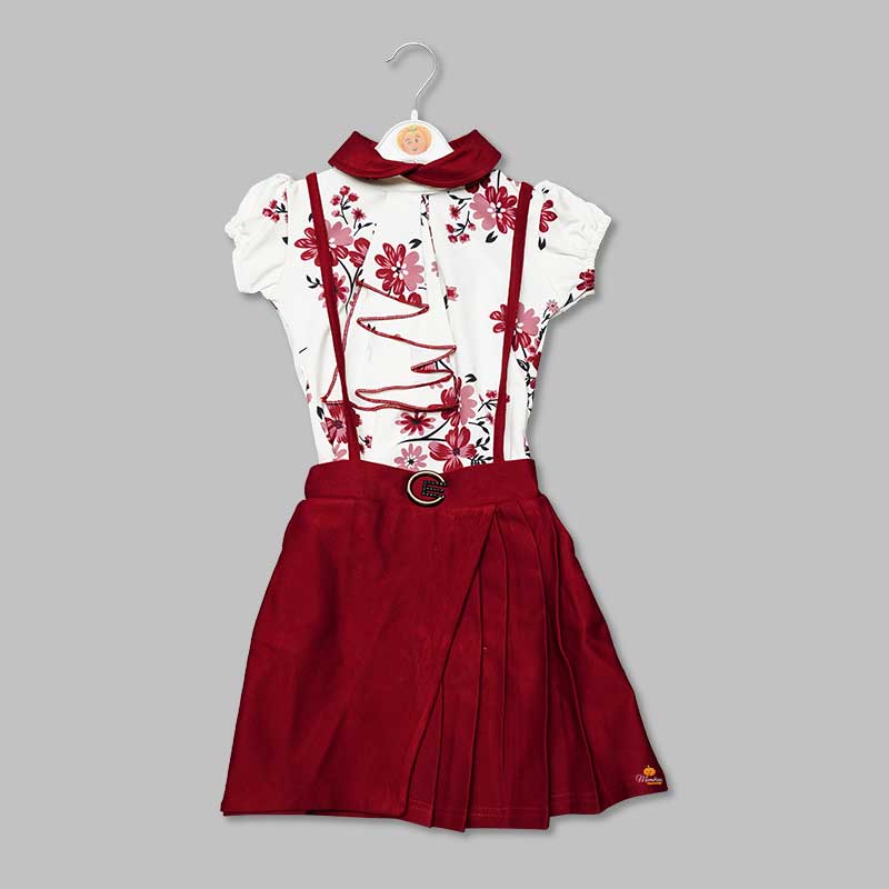 Western Wear For Girls And Kids With Flowery Pattern GS201567Maroon