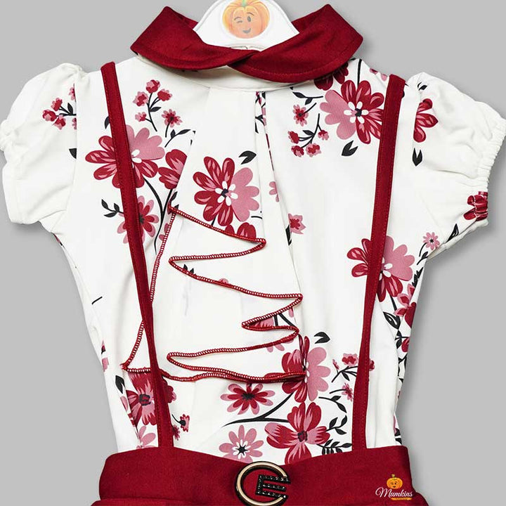 Western Wear For Girls And Kids With Flowery Pattern GS201567Maroon