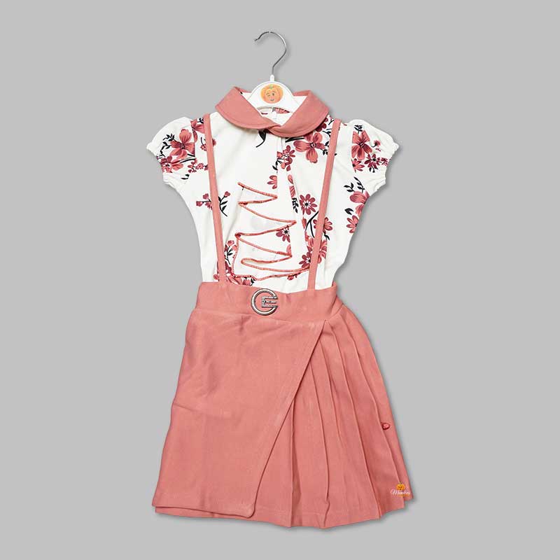 Western Wear For Girls And Kids With Flowery Pattern GS201567Peach