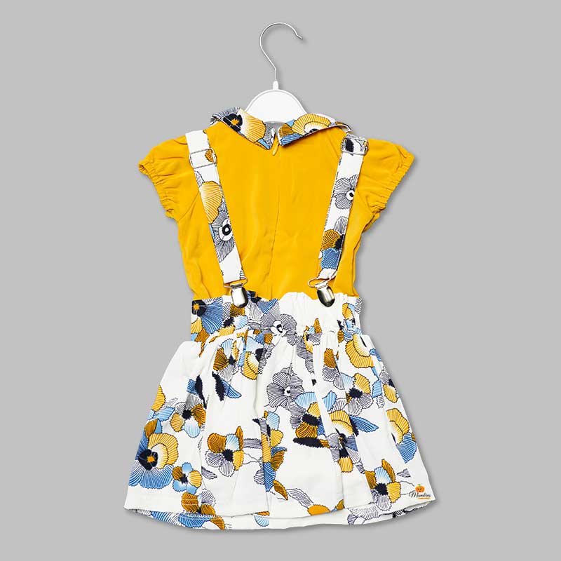Western Wear For Girls And Kids With Flowery Pattern GS202298Mustard