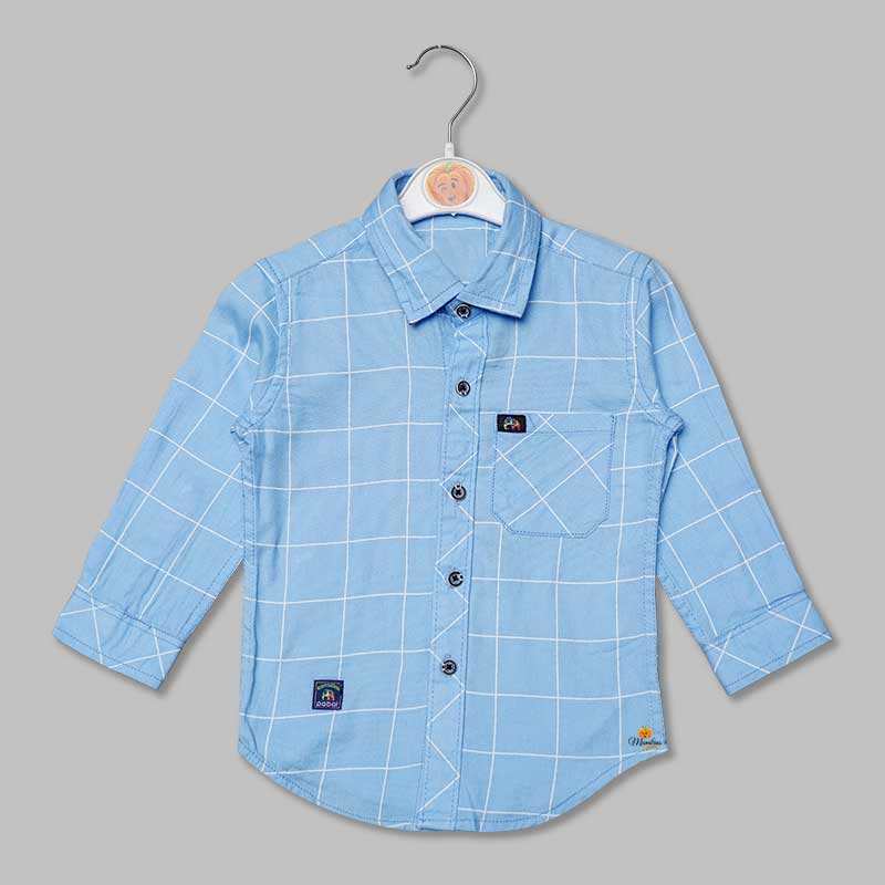 Solid Checks Shirt for Boys Front View
