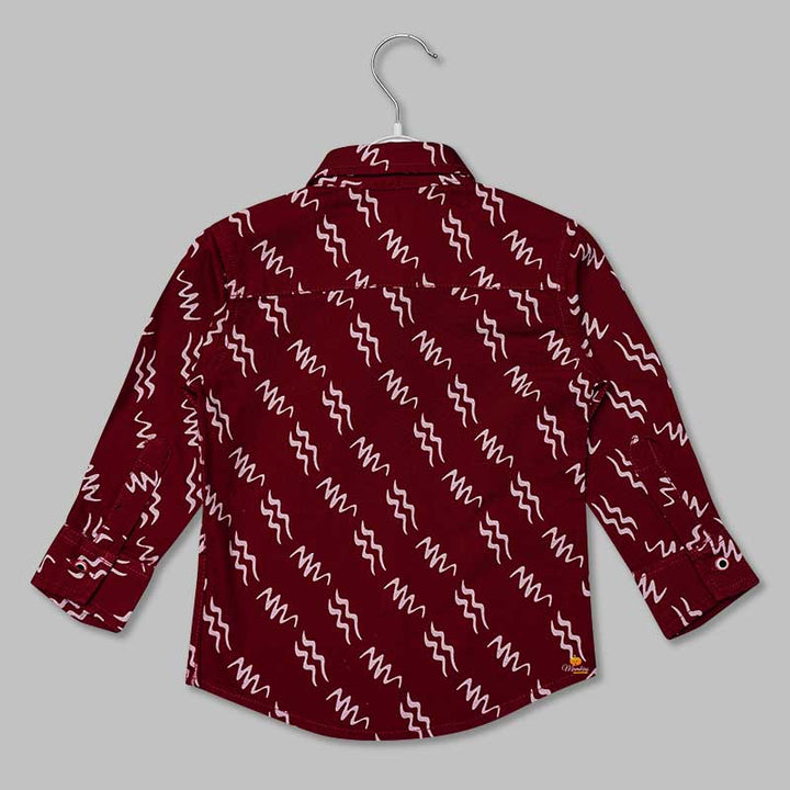 Solid Printed Full Sleeves Shirts for Boys Back View