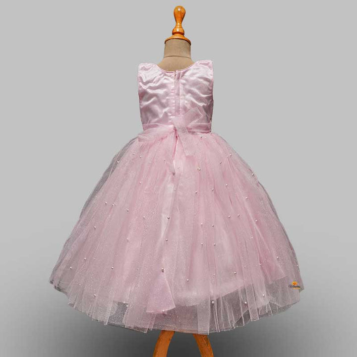 Pink Designer Gown for Kids Back View