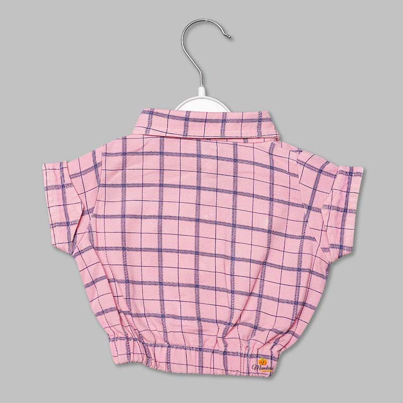 Top for Girls and Kids with Checks Pattern Back View