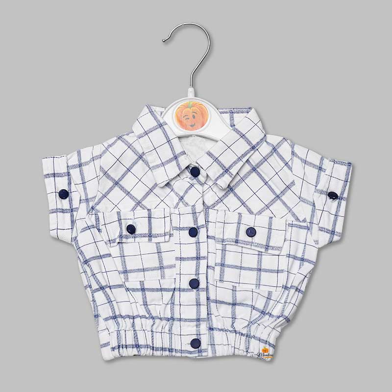 Top for Girls and Kids with Checks Pattern Front View