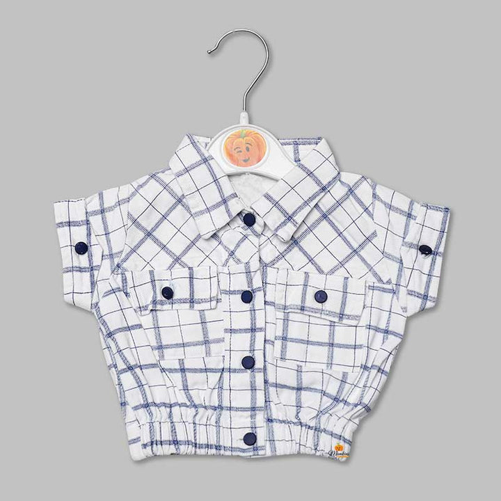 Top for Girls and Kids with Checks Pattern Front View