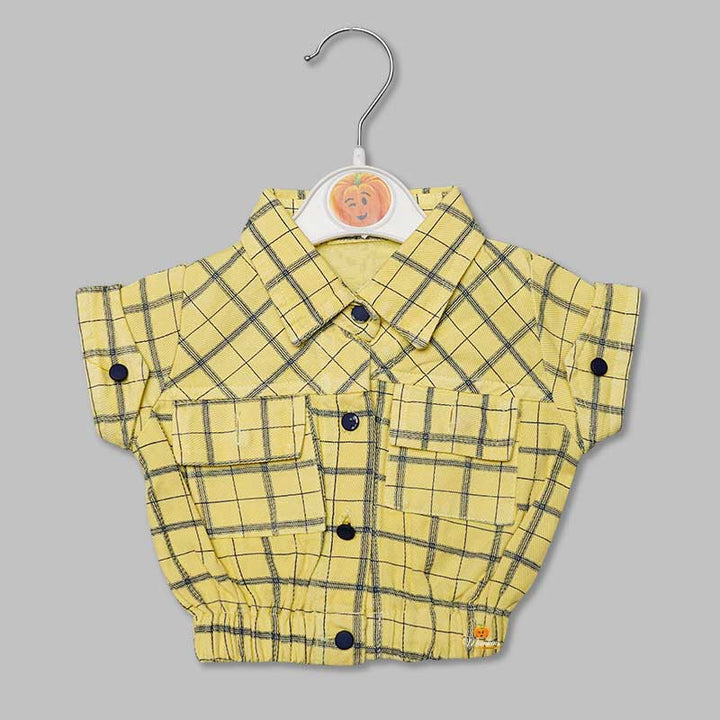 Top for Girls and Kids with Checks Pattern Front View