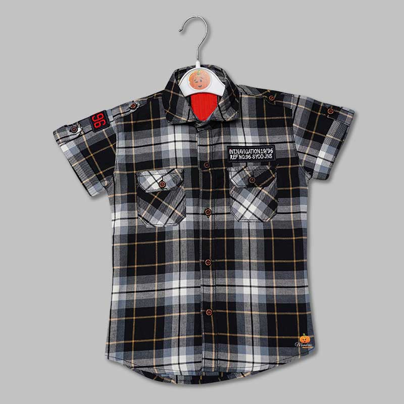 Red & Black Checked Shirts for Boys Front View