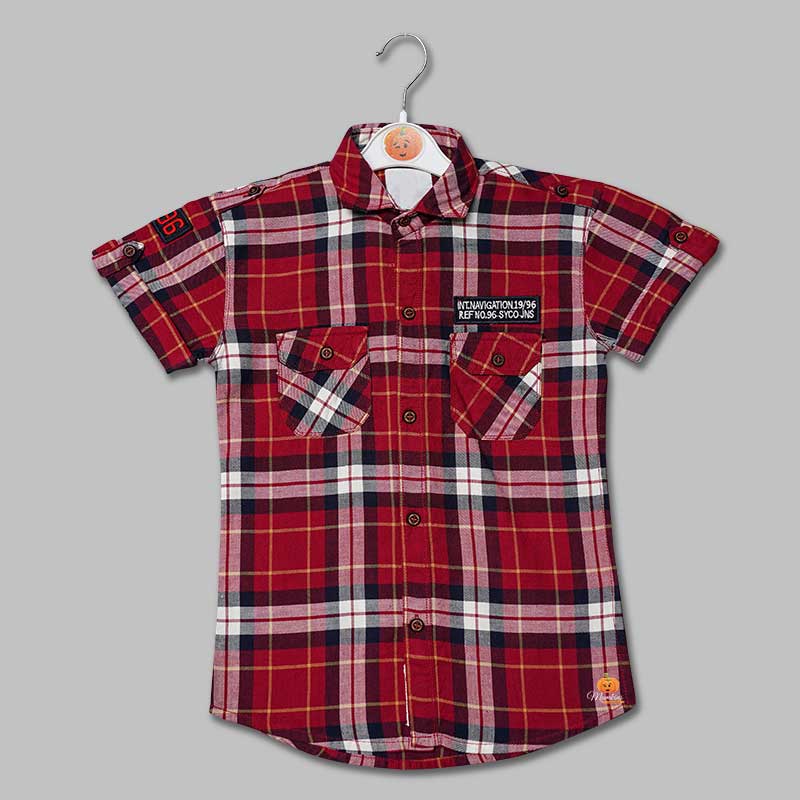 Red & Black Checked Shirts for Boys Variant Front View