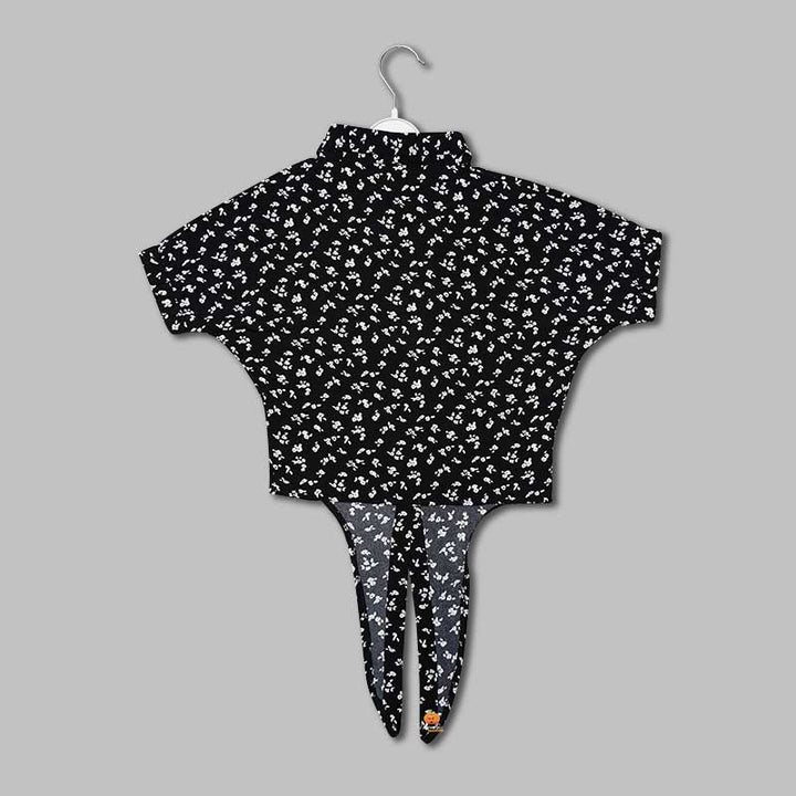 Top for Girls and Kids with Leaf Print Back View