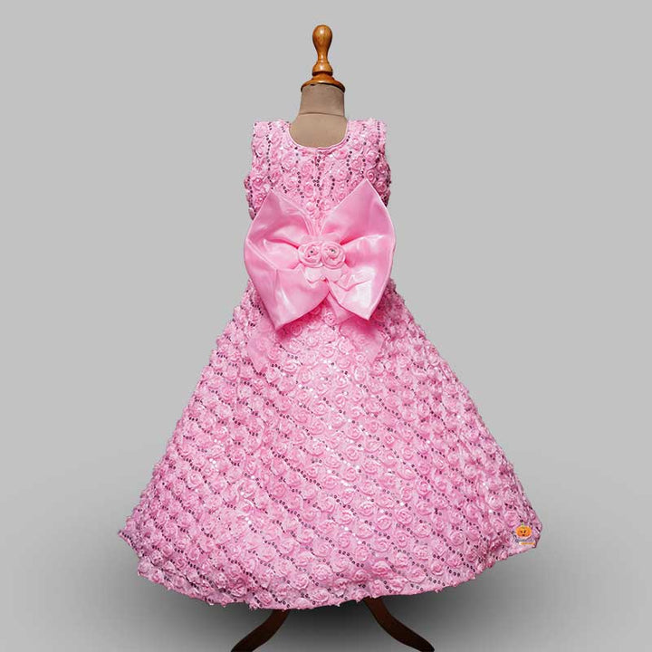 Floral Party Gown for Girls Back View