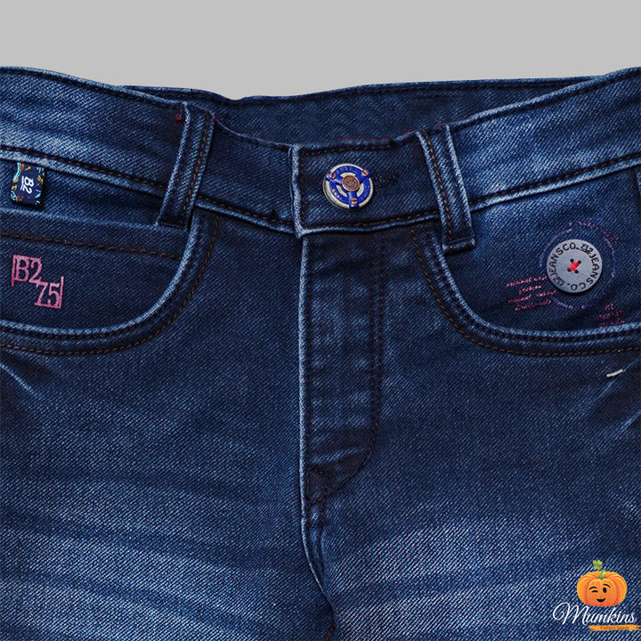 Dark Blue Jeans for Boys Close Up