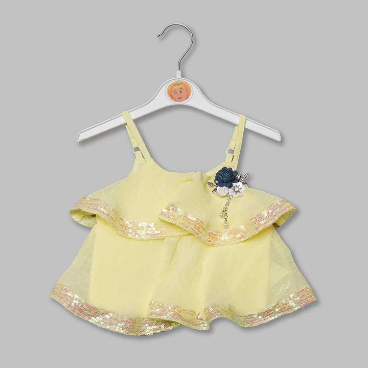 Western Wear For Girls And Kids With Soft Fabric GS20281Lemon