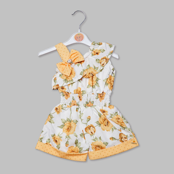 One-Shoulder Western Wears For Girls And Kids GS203055Yellow