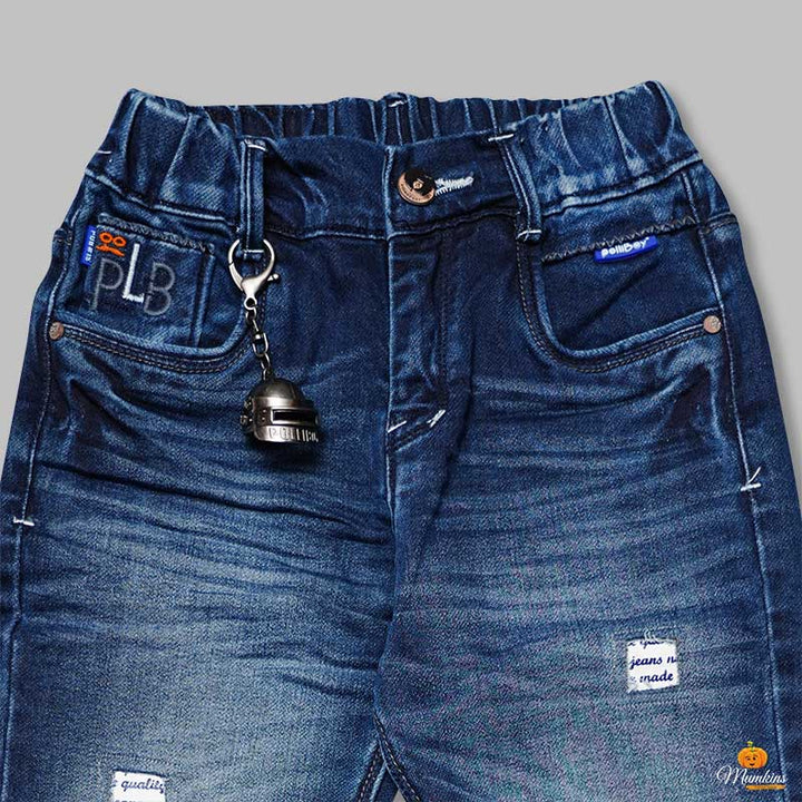Elastic Waist Jeans for Boys Close Up 