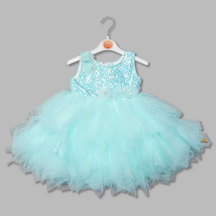 Frock for Girls with Net Frill Pattern Front View