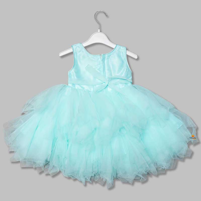Frock for Girls with Net Frill Pattern Back View