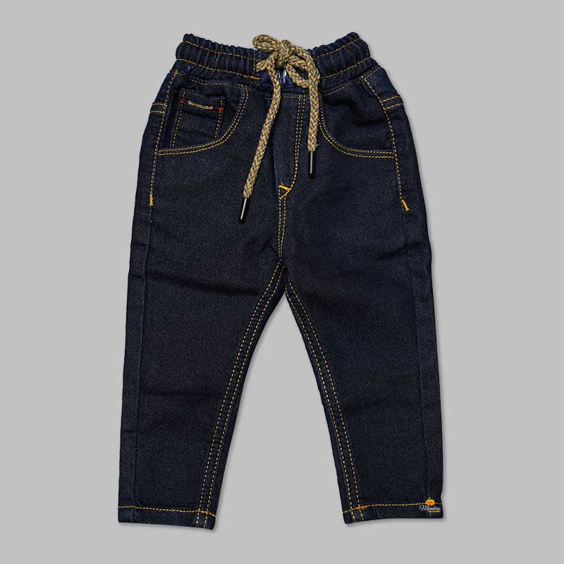 Stylish Jeans For Boys And Kids An Elastic Waist BL065747Dark Blue