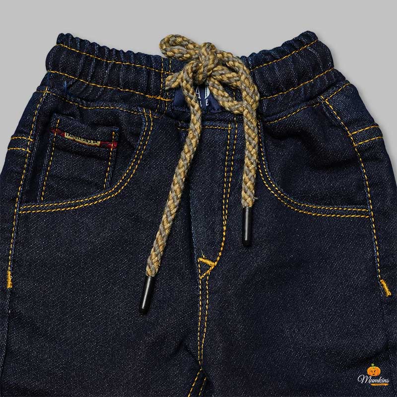 Stylish Jeans For Boys And Kids An Elastic Waist BL065747Dark Blue