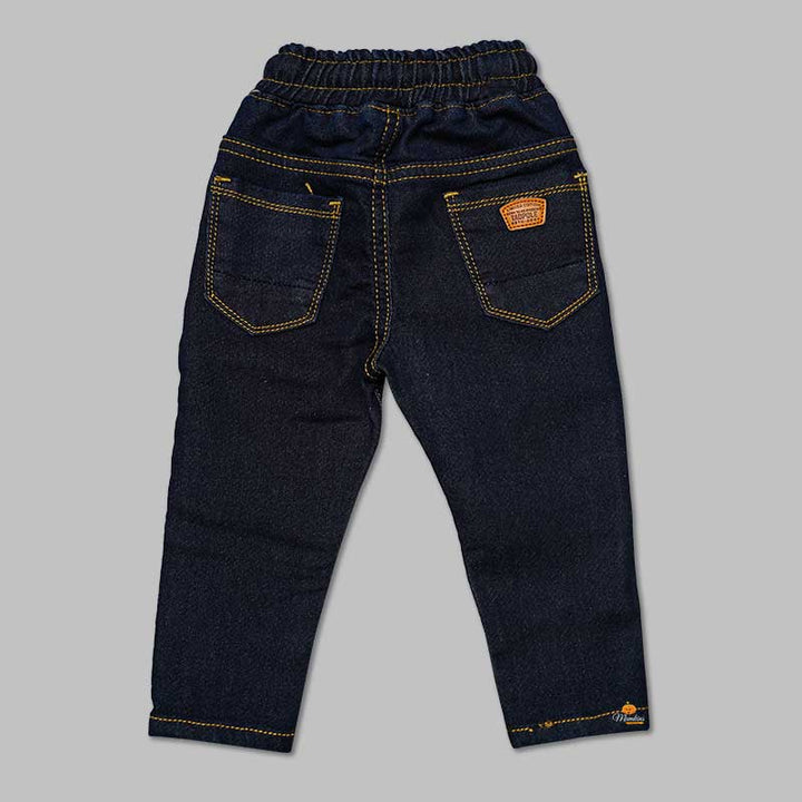 Stylish Jeans For Boys And Kids An Elastic Waist BL065747Dark Blue