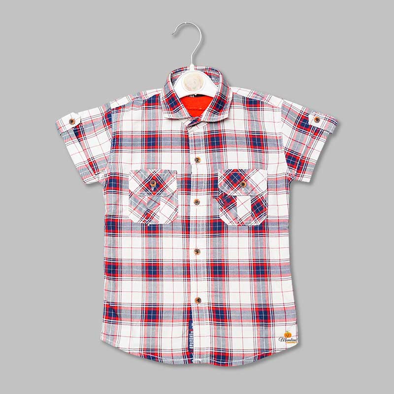 Checks Pattern Shirt for Boys Front View