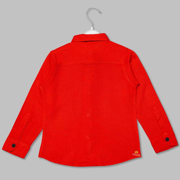 Red Shirt for Boys with Bow Back View