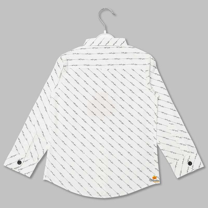 White Striped Printed Shirt for Boys Back 