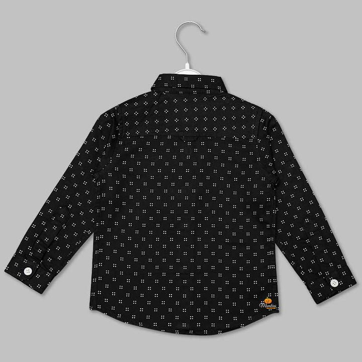 Fawn Black Printed Shirt for Boys Back View