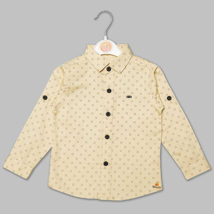 Fawn Black Printed Shirt for Boys Variant Front View
