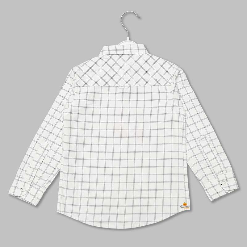 White Checked Shirt for Boys Back View