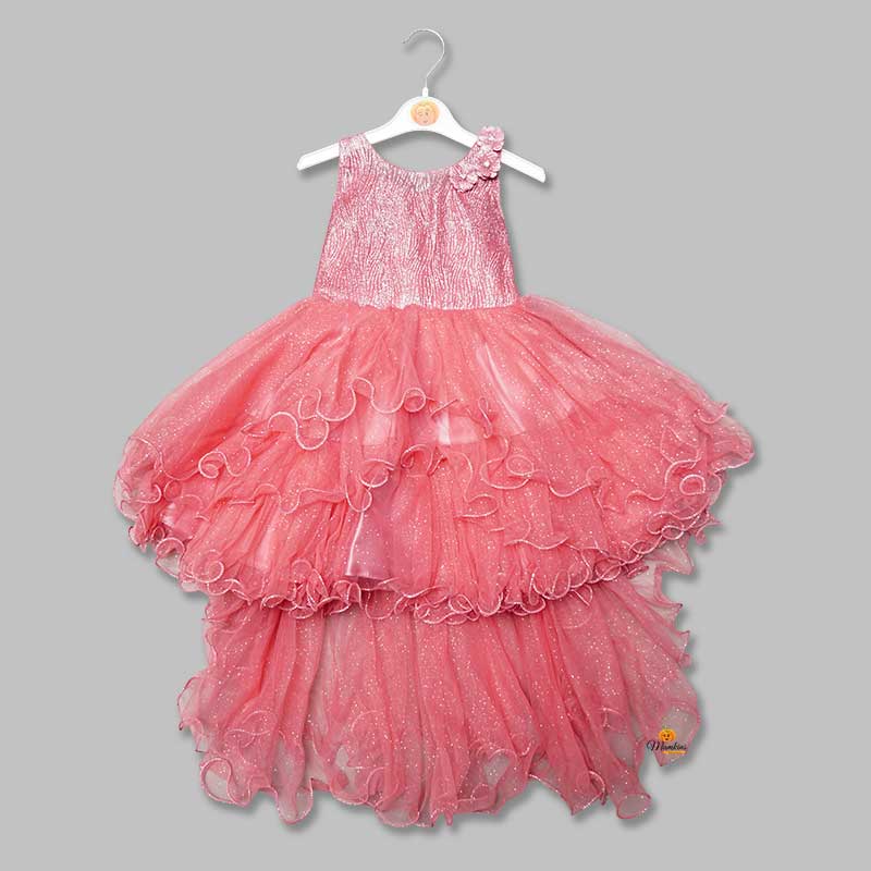 High Low Party Wear Frock for Kid Girls Front View