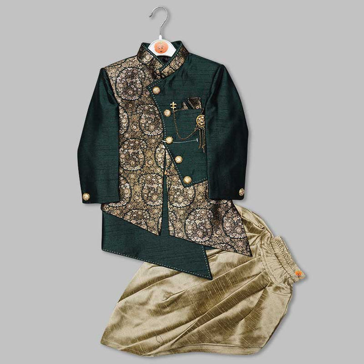 Green Boys Sherwani Front View