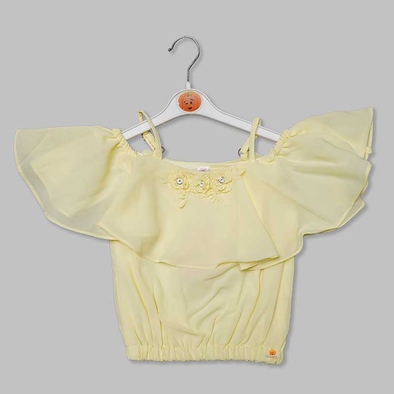 Off-Shoulder Top For Girls And Kids GU131320Lemon