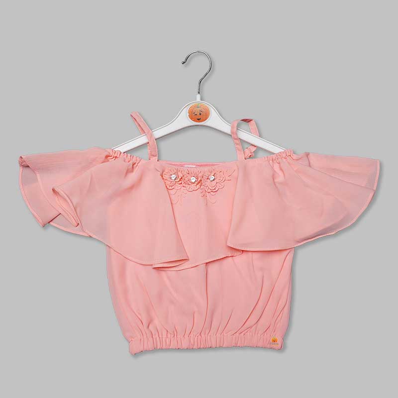 Off-Shoulder Top For Girls And Kids GU131320Peach