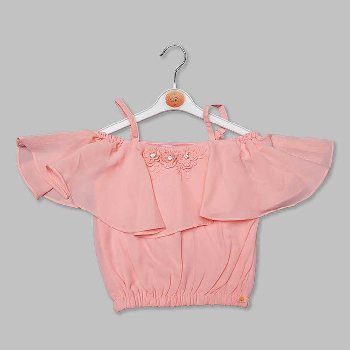 Off-Shoulder Top For Girls And Kids GU131320Peach