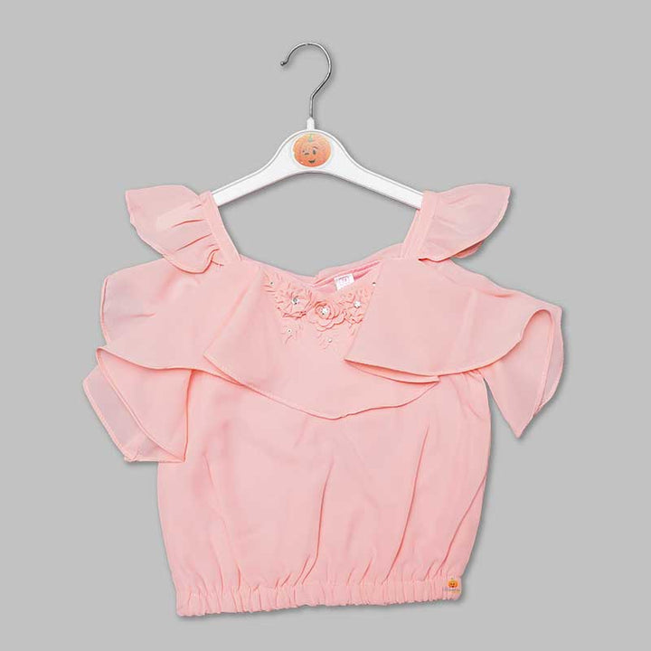Off-Shoulder Top for Girls and Kids Front View