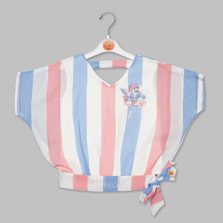 Striped Top for Girls and Kids Front View 