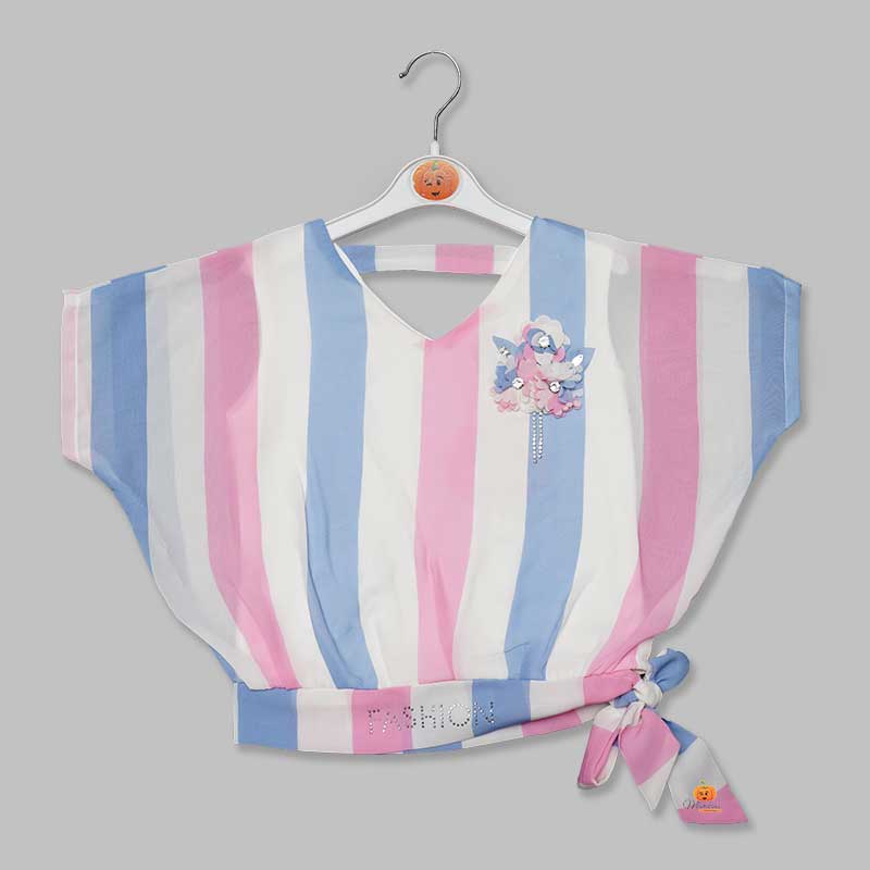 Striped Top for Girls and Kids  Front View