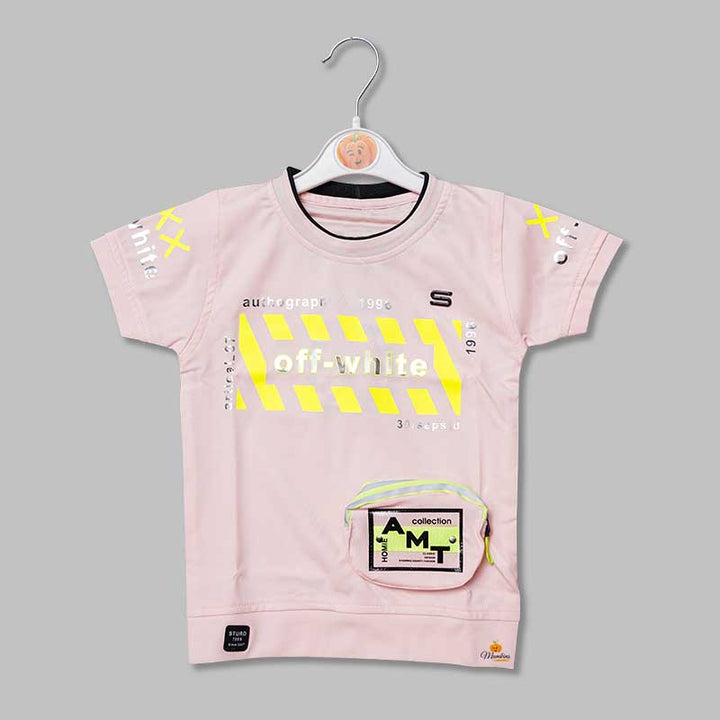 Striking Neon Print t-Shirts for Boys Pink