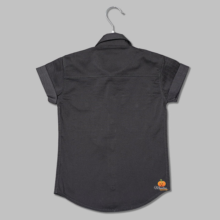 Solid Plain Shirt for Boys Back View