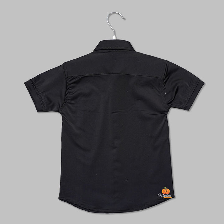 Solid Black Shirt for Boys Back View