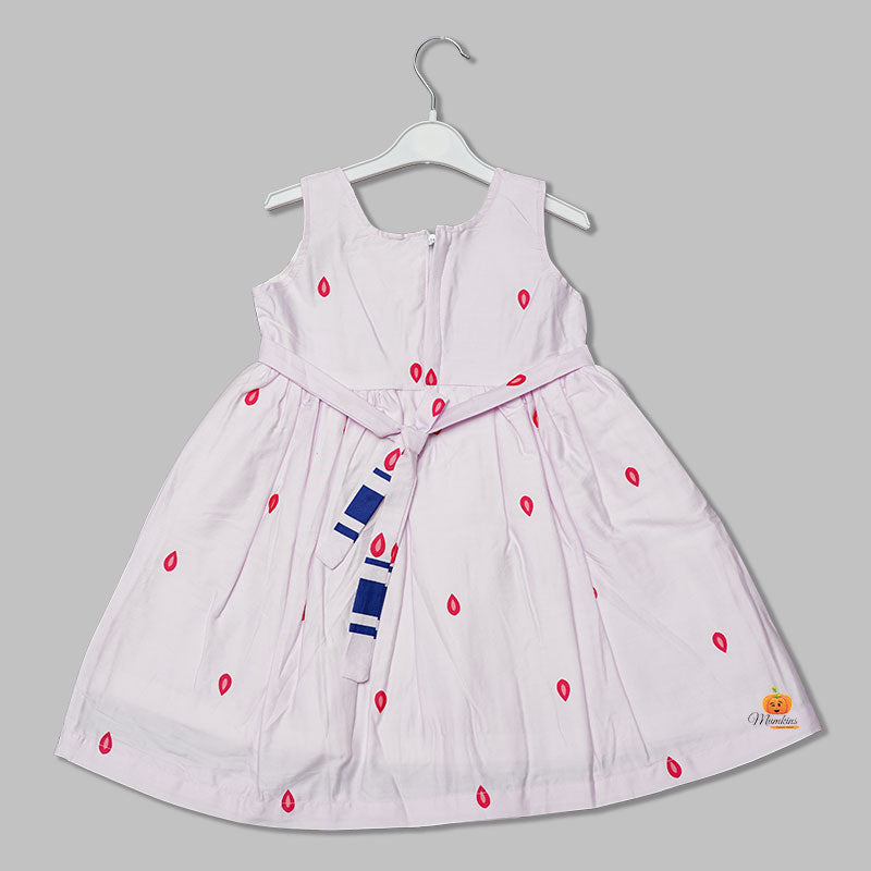 Pink & Yellow Frock for Kids Back View