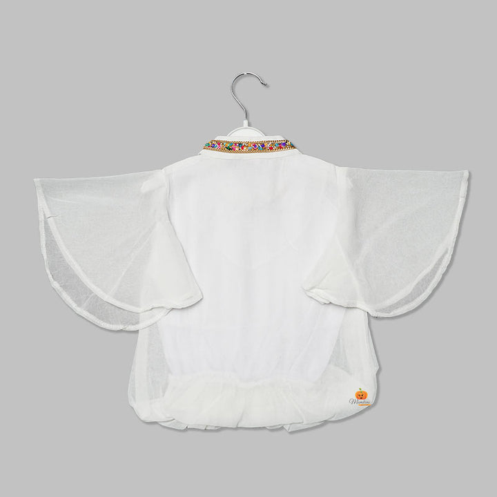 Top for Girls and Kids with Butterfly Sleeves Back View
