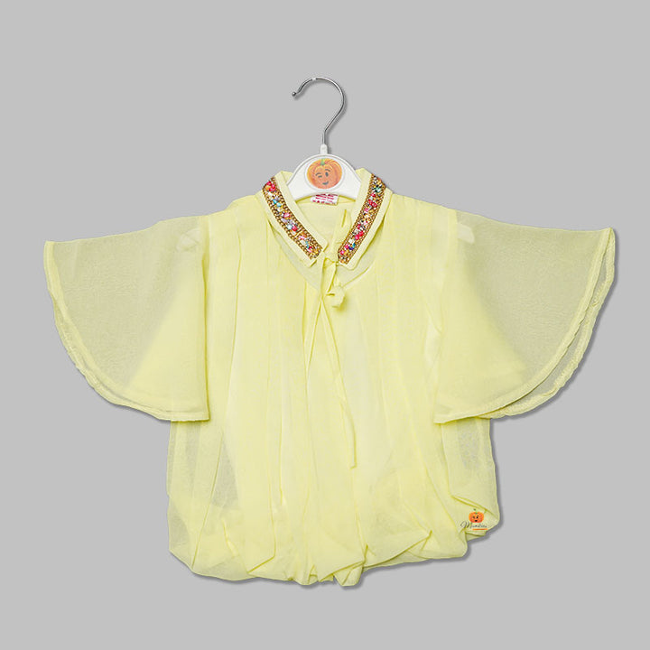 Top for Girls and Kids with Butterfly Sleeves Front View