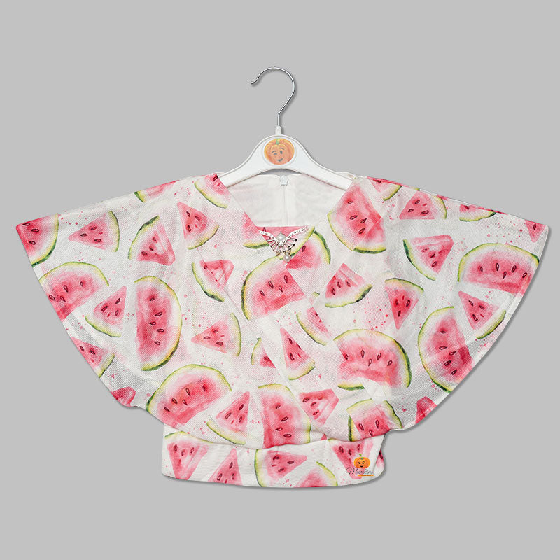 Top for Girls with Printed Design Front View