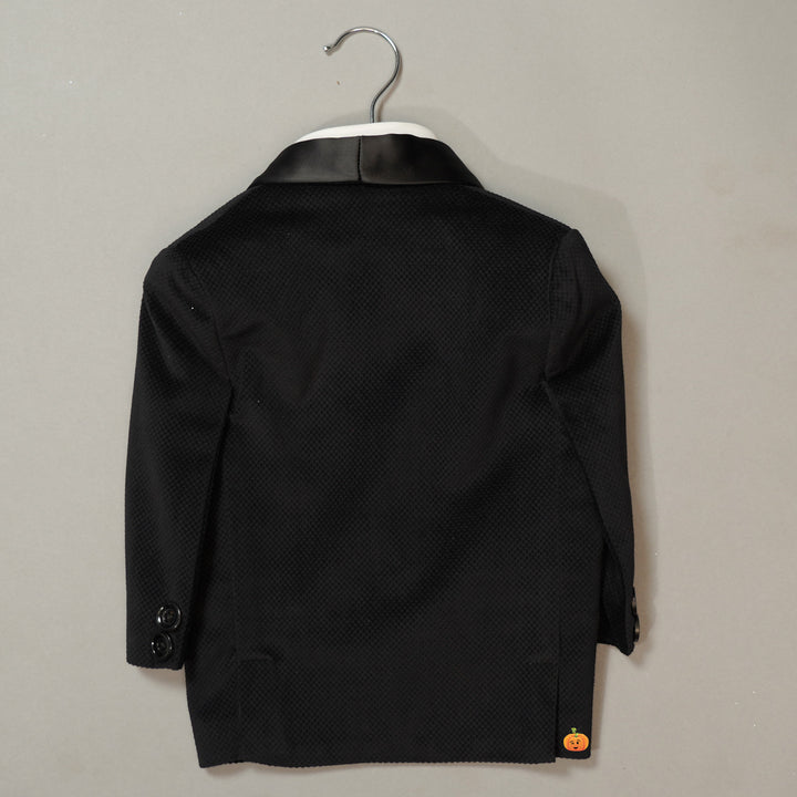 Black Boys Tuxedo with White Shirt & Bow Tie Back View