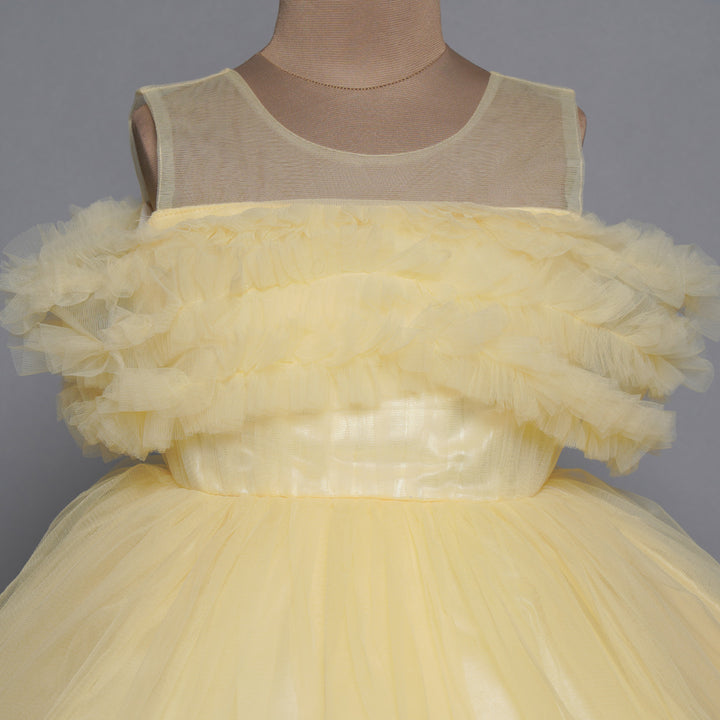 Frock For Baby Girl With Net Frill Pattern