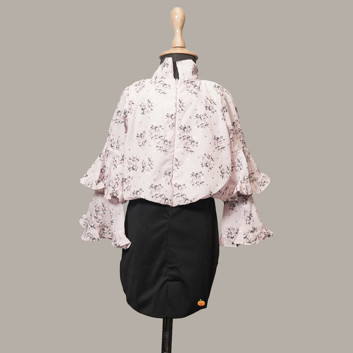 Onion Printed Neck Tie Girls Midi Back View